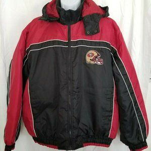 G-III Apparel San Francisco NFL Hooded Winter Jacket Coat Red & Black Football